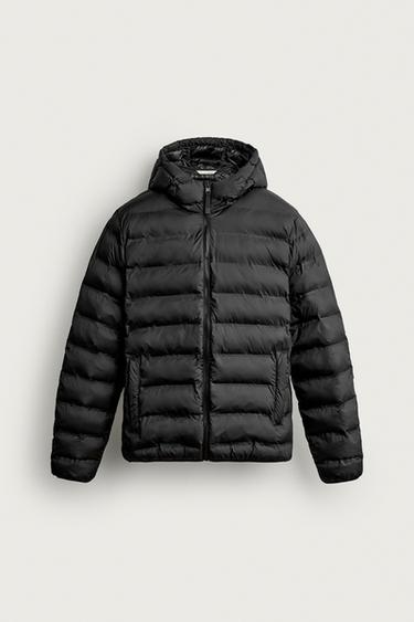 Zara LIGHTWEIGHT WATER REPELLENT PUFFER JACKET - Black