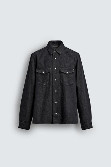 STUDDED WESTERN DENIM SHIRT - Indigo by Zara