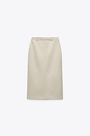 SOFT MIDI SKIRT - Light sand by Zara - Image 4