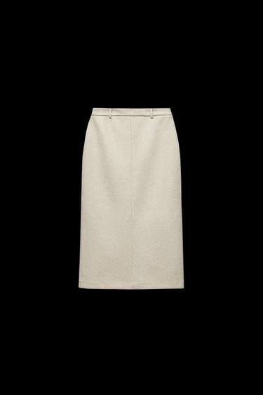 FALDA MIDI SOFT - Arena claro de Zara