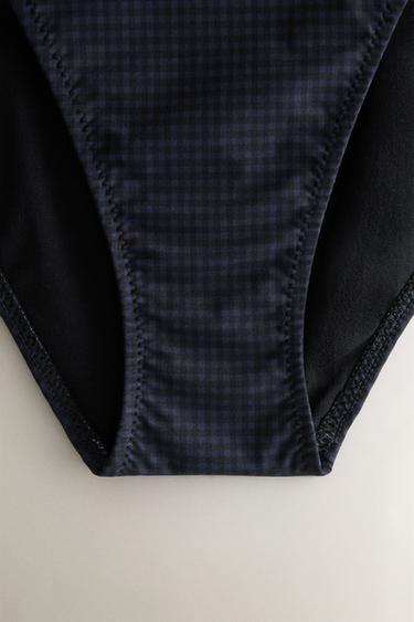 GINGHAM BEACH BIKINI TOP WITH TIES - Blue by Zara - Image 2