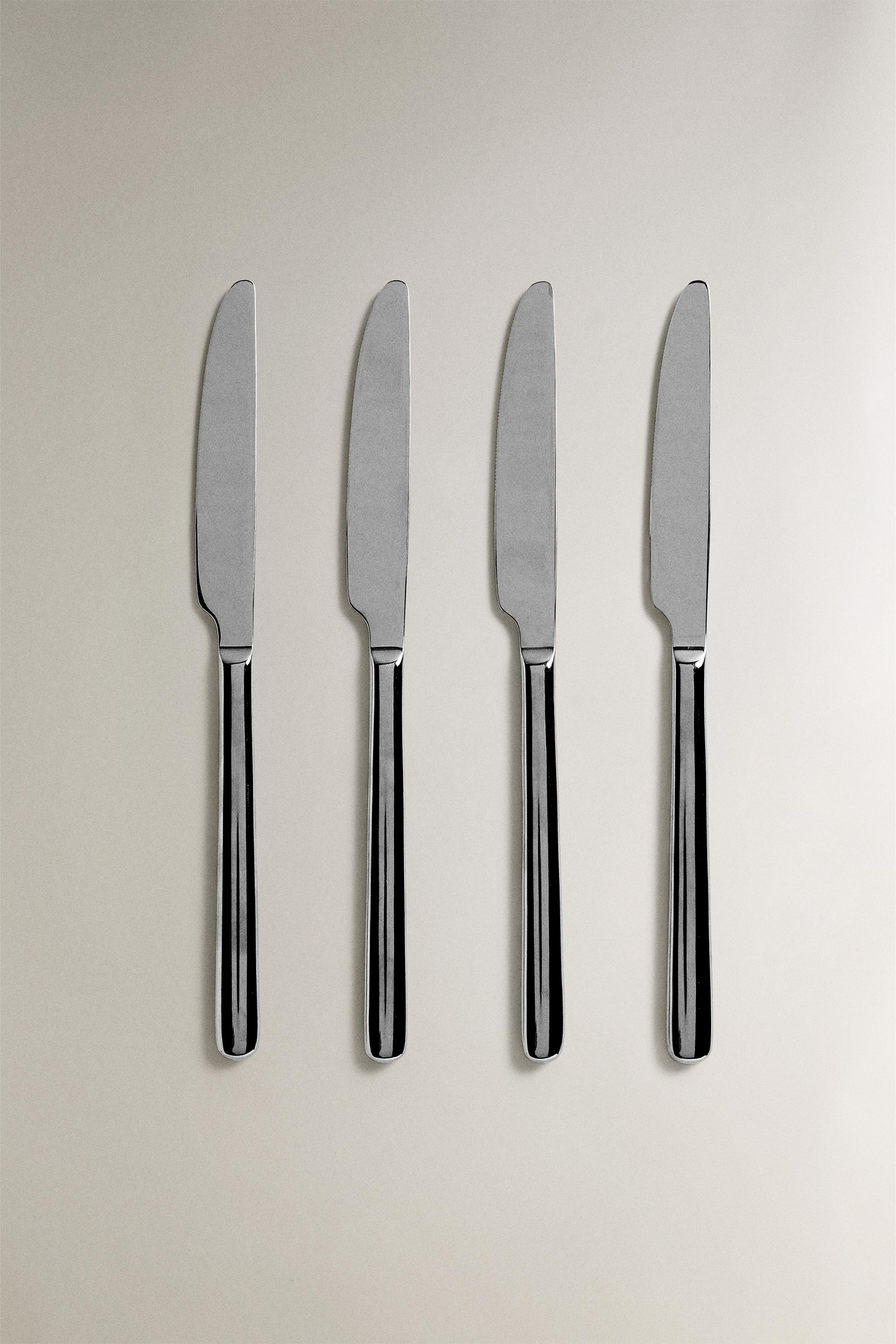 PACK OF SHINY STEEL KNIVES (PACK OF 4) — Multicolored