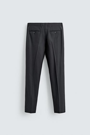100% WOOL SUIT TROUSERS - Navy blue by Zara - Image 7