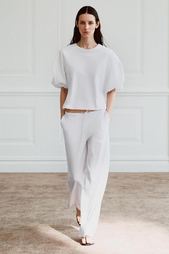 BALLOON SLEEVE COMBINATION T-SHIRT from Zara - $35.90