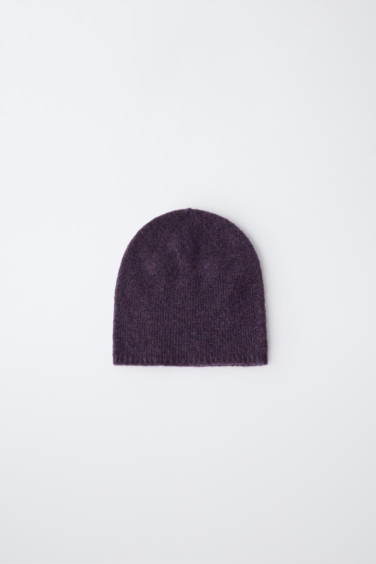 FINE-KNIT BEANIE — Dark purple