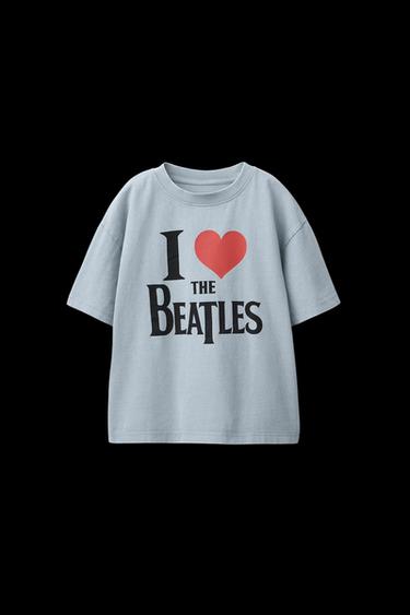 Zara THE BEATLES © DISTRESSED-EFFECT PRINT T-SHIRT - Blue - Image 0