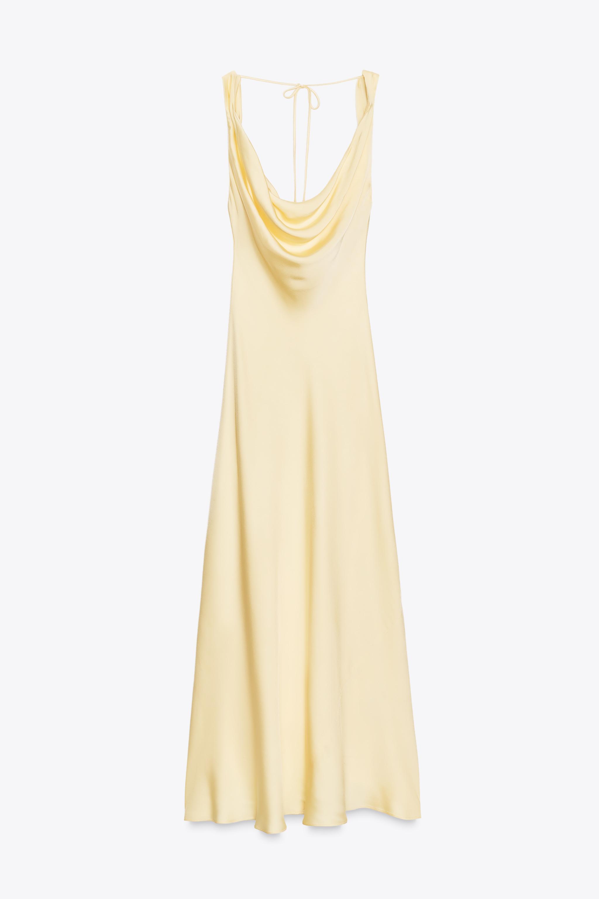 ZWコレクション サテンロングワンピース - ブラウン | ZARA