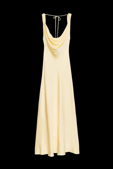 ZW COLLECTION LONG SATIN DRESS - Yellow by Zara