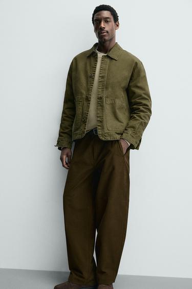 SURCHEMISE RELAXED FIT À POCHES - Vert mousse de Zara - Image 6