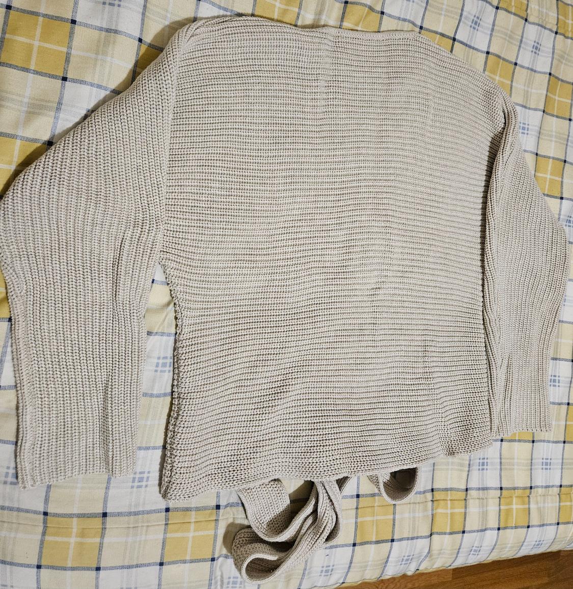 PLAIN KNIT SWEATER WITH TIE - Image 5