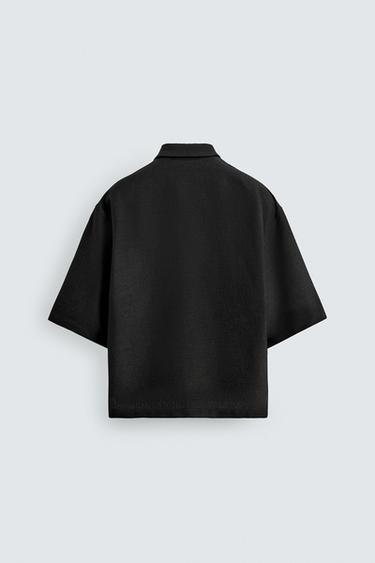 CHEMISE COUPE BOXY STRUCTURÉE - Noir de Zara - Image 7