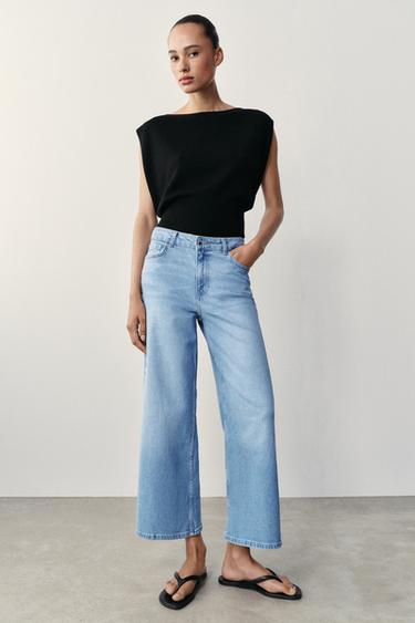 Z1975 HIGH-WAIST COMFORT CULOTTES - Light blue by Zara