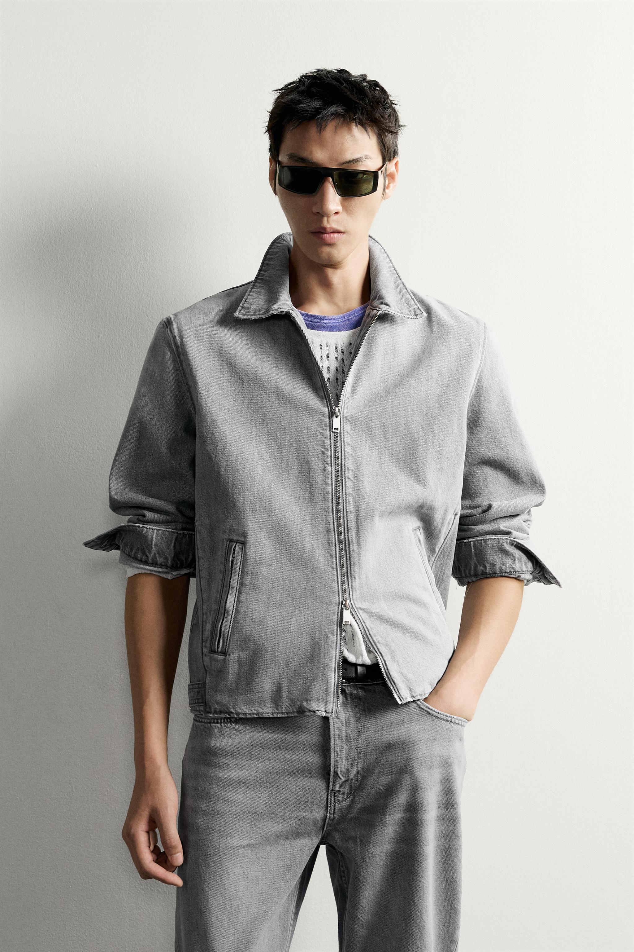 ジップウォッシュ デニムジャケット - グレー | ZARA Japan / 日本