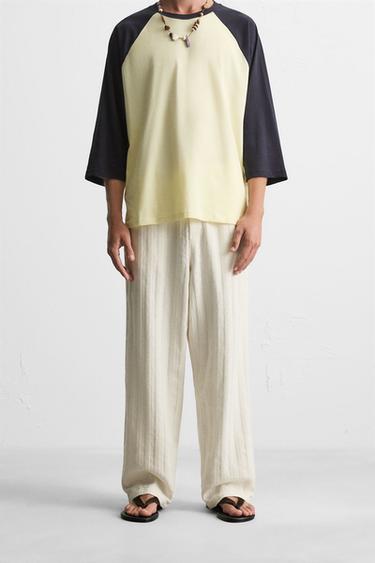 RELAXED-FIT-JACQUARD-HOSE - Cremefarben von Zara