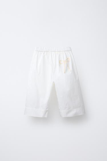 POPLIN BOW TROUSERS - Ecru by Zara - Image 1