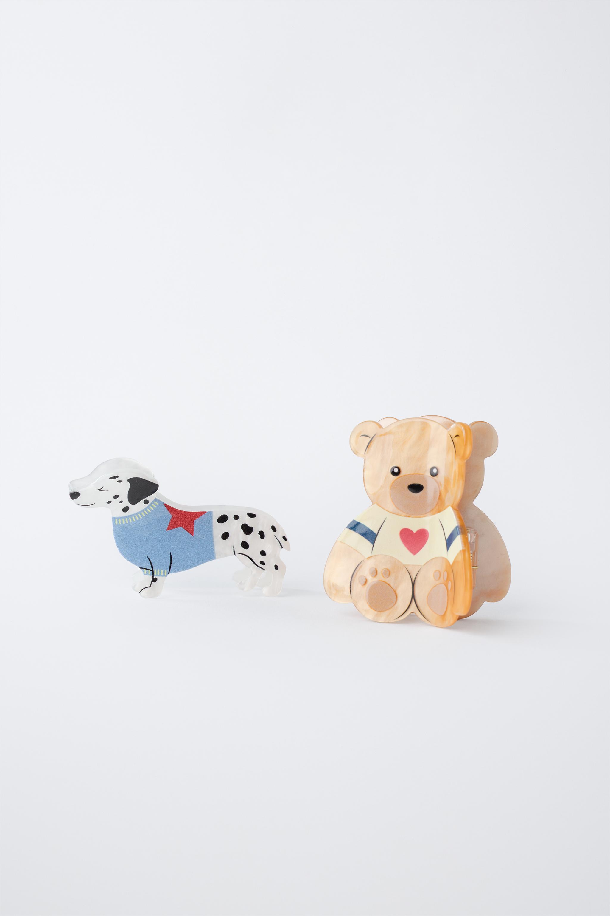 Детские аксессуары Zara BEAR AND DOG CLIP PACK — фото 3