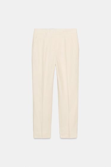 CROPPED TROUSERS WITH VENT - Butter by Zara