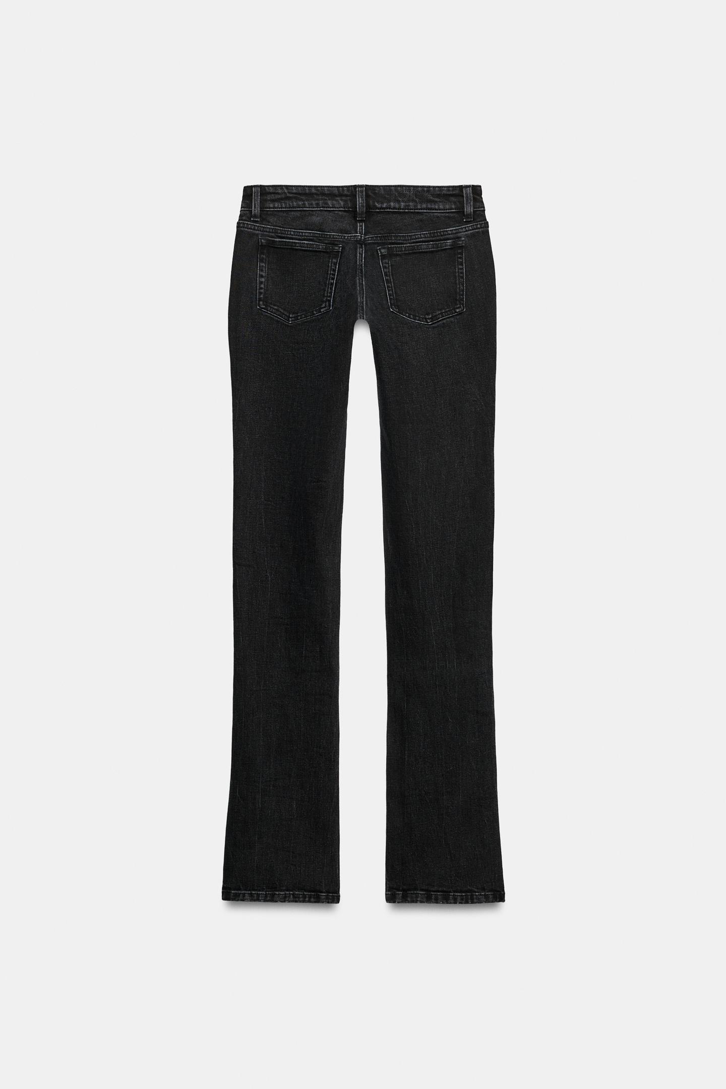 Женские джинсы Zara TRF Low-Rise Slim-Fit Comfort, цвет: Чёрный — фото 8