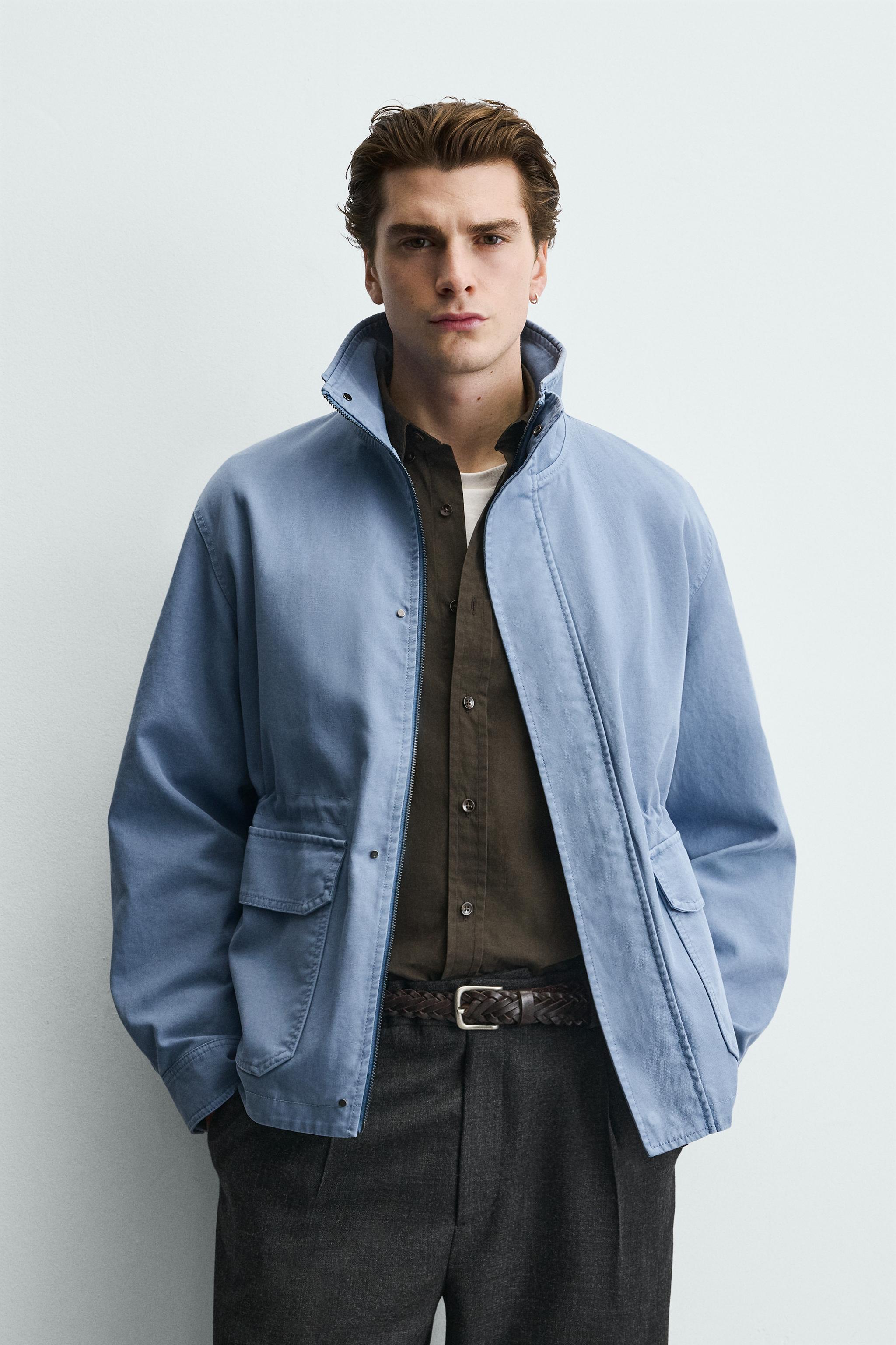 REGULAR FIT WASHED COTTON JACKET