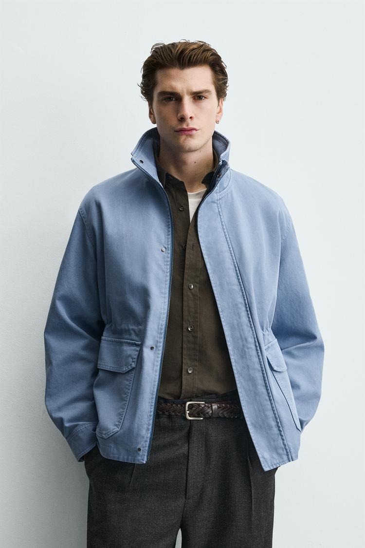 ZARA REGULAR FIT WASHED COTTON JACKET