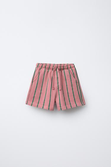 BERMUDA À RAYURES - Rose pastel de Zara