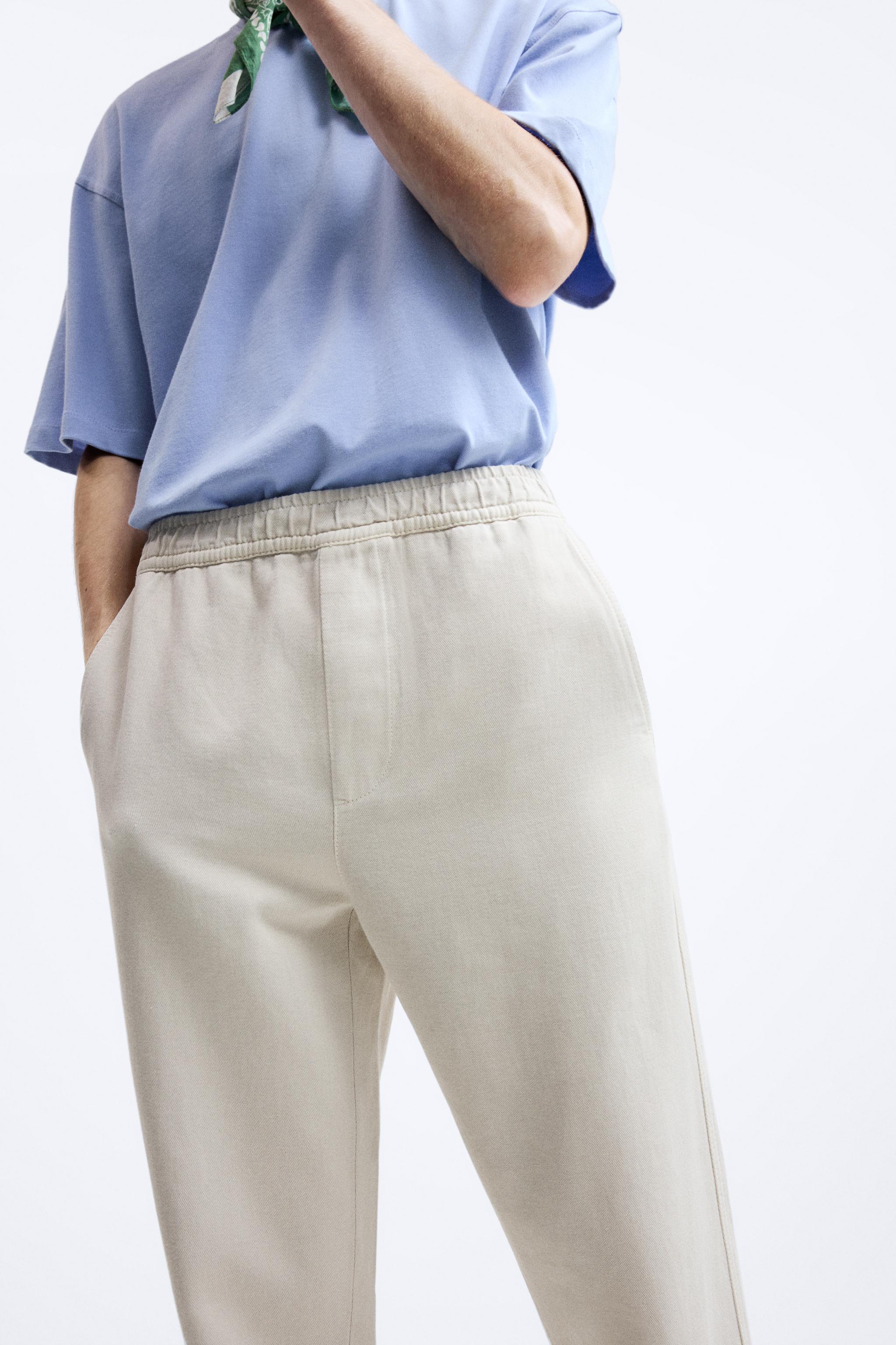 Light blue linen trousers