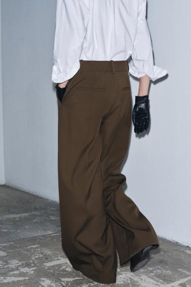 PANTALON TAILLE HAUTE ZW COLLECTION - Kaki foncé de Zara - Image 4