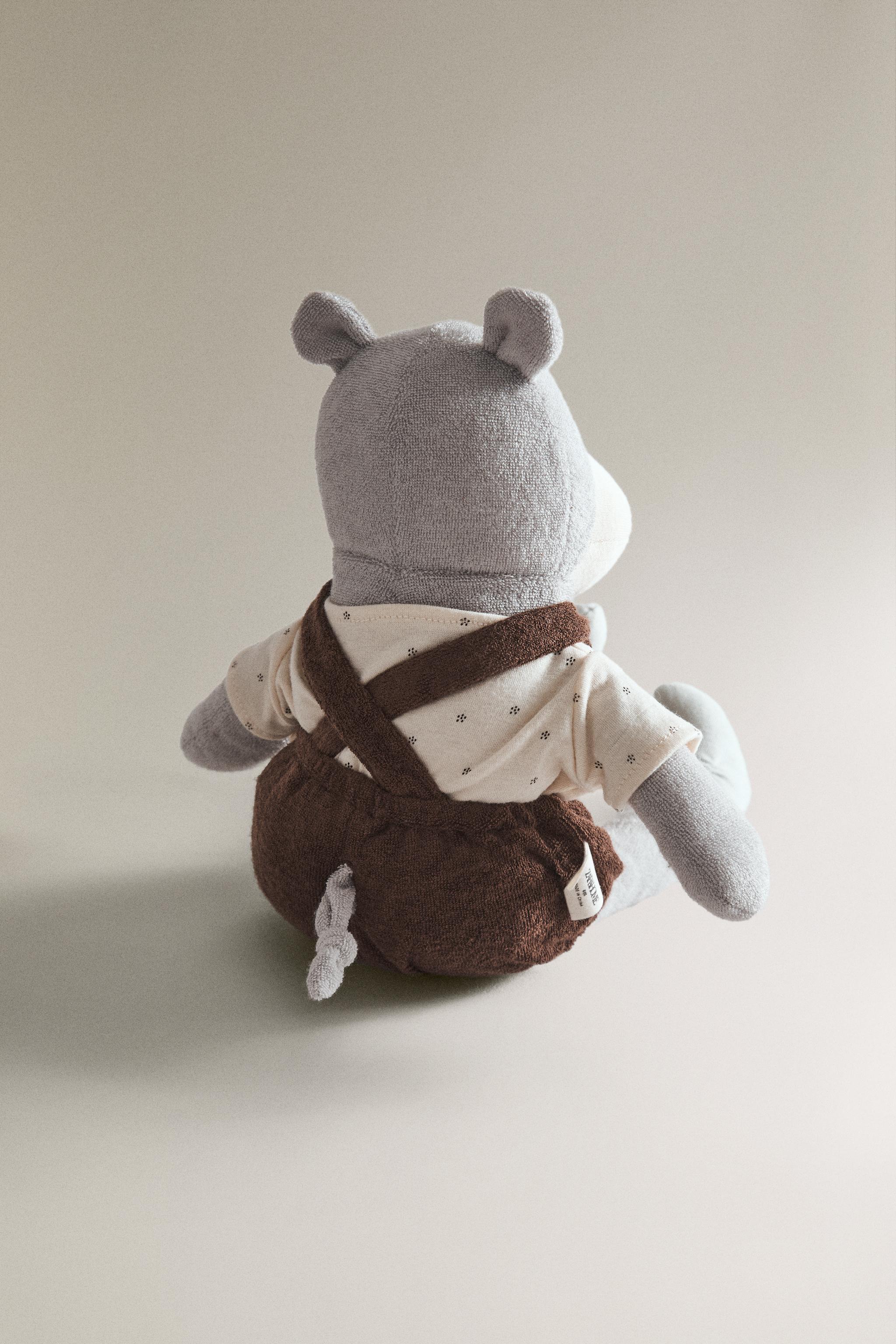 CHILDREN'S MUSICAL HIPPOPOTAMUS PLUSH TOY - Gray | ZARA