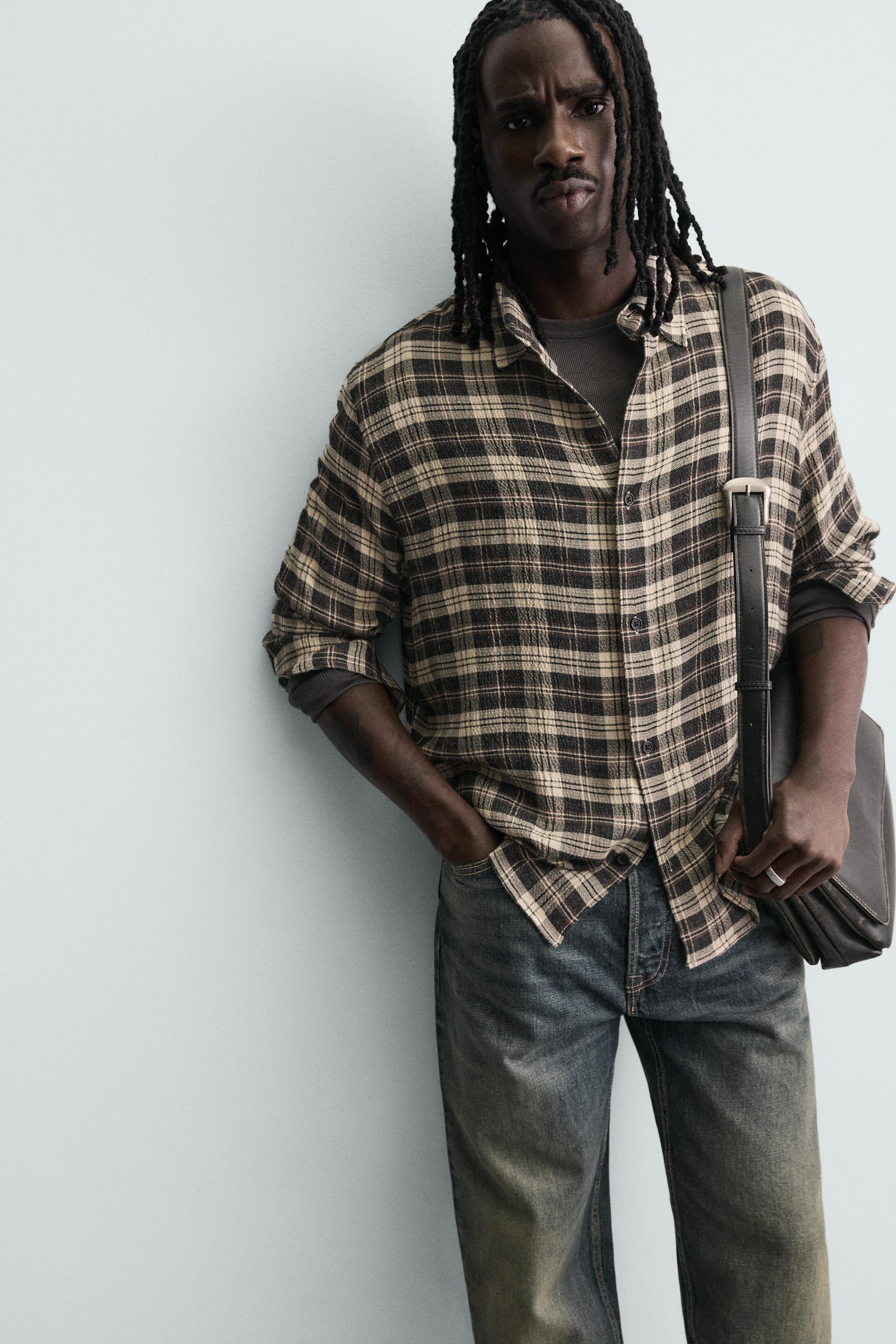 RELAXED FIT PLAID SHIRT
