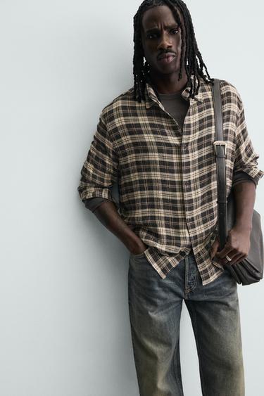 CHEMISE RELAXED FIT À CARREAUX - Noir / Blanc de Zara - Image 5