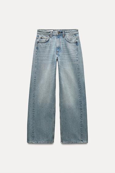 Zara MID-RISE FULL LENGTH JEANS - Light blue