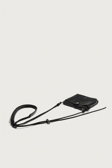 AARON LEVINE X ZARA LEATHER CROSSBODY BAG — Black 2