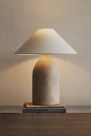 LARGE CERAMIC TABLE LAMP - Ecru by Zara