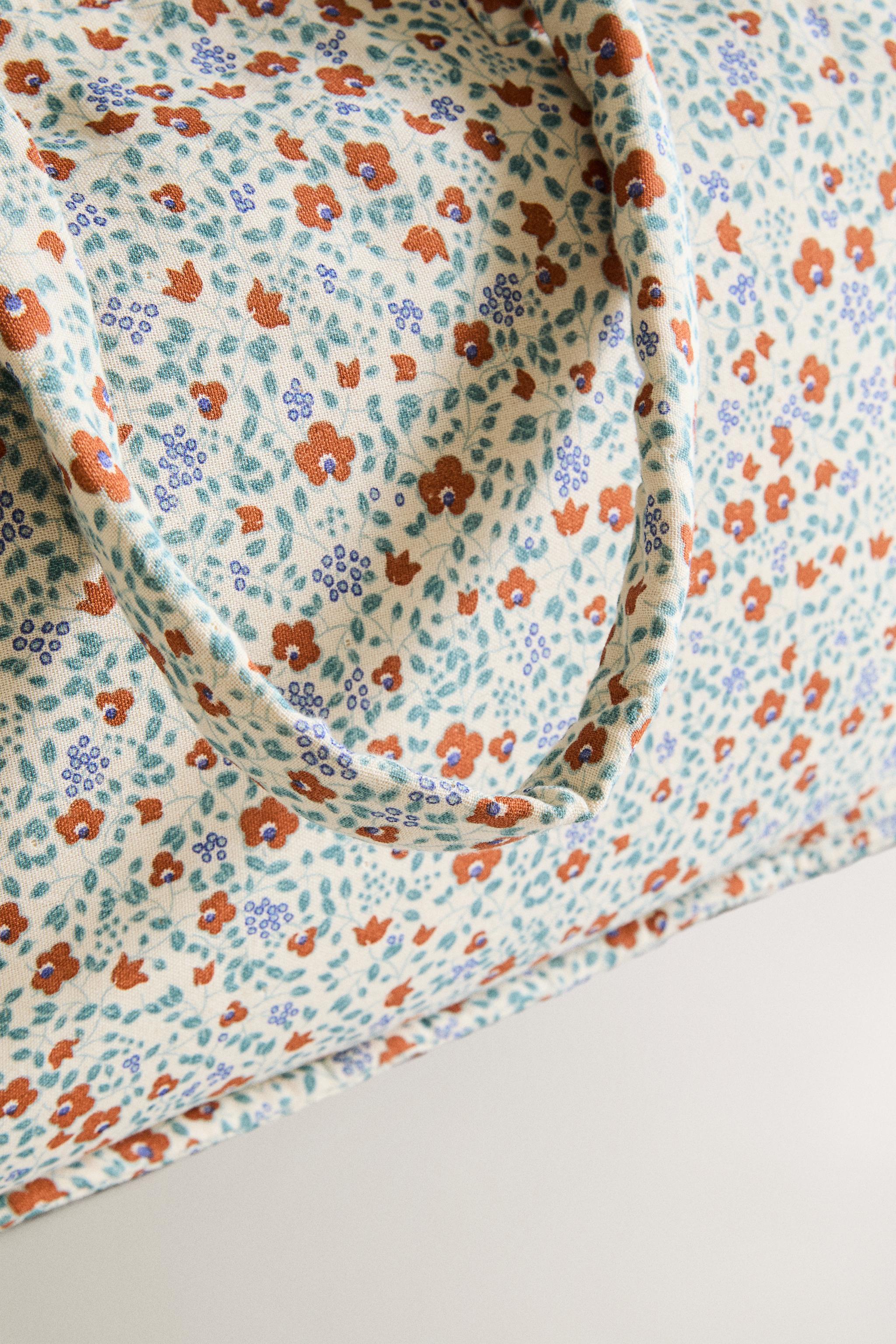 SAC DE PLAGE FLEURI EN COTON