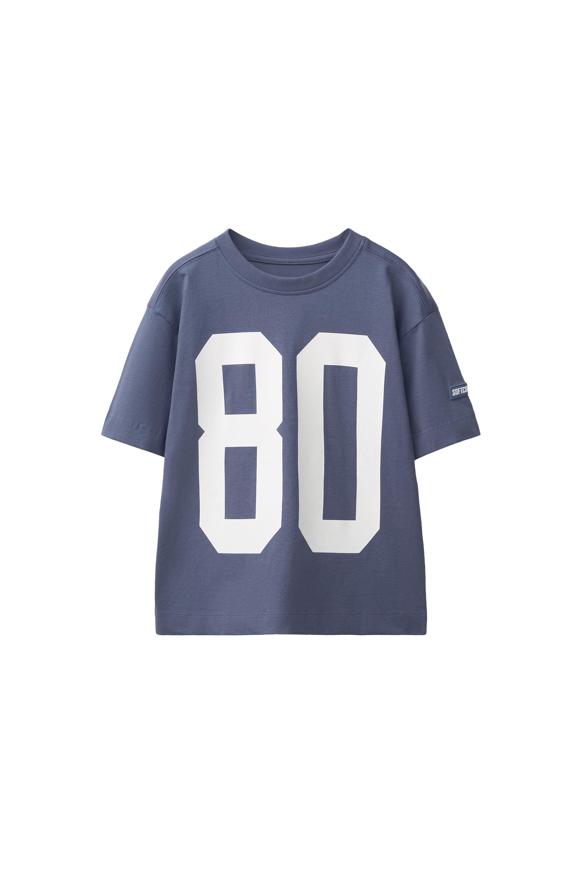 NUMBER PRINT T-SHIRT - Blue / Gray | ZARA United States