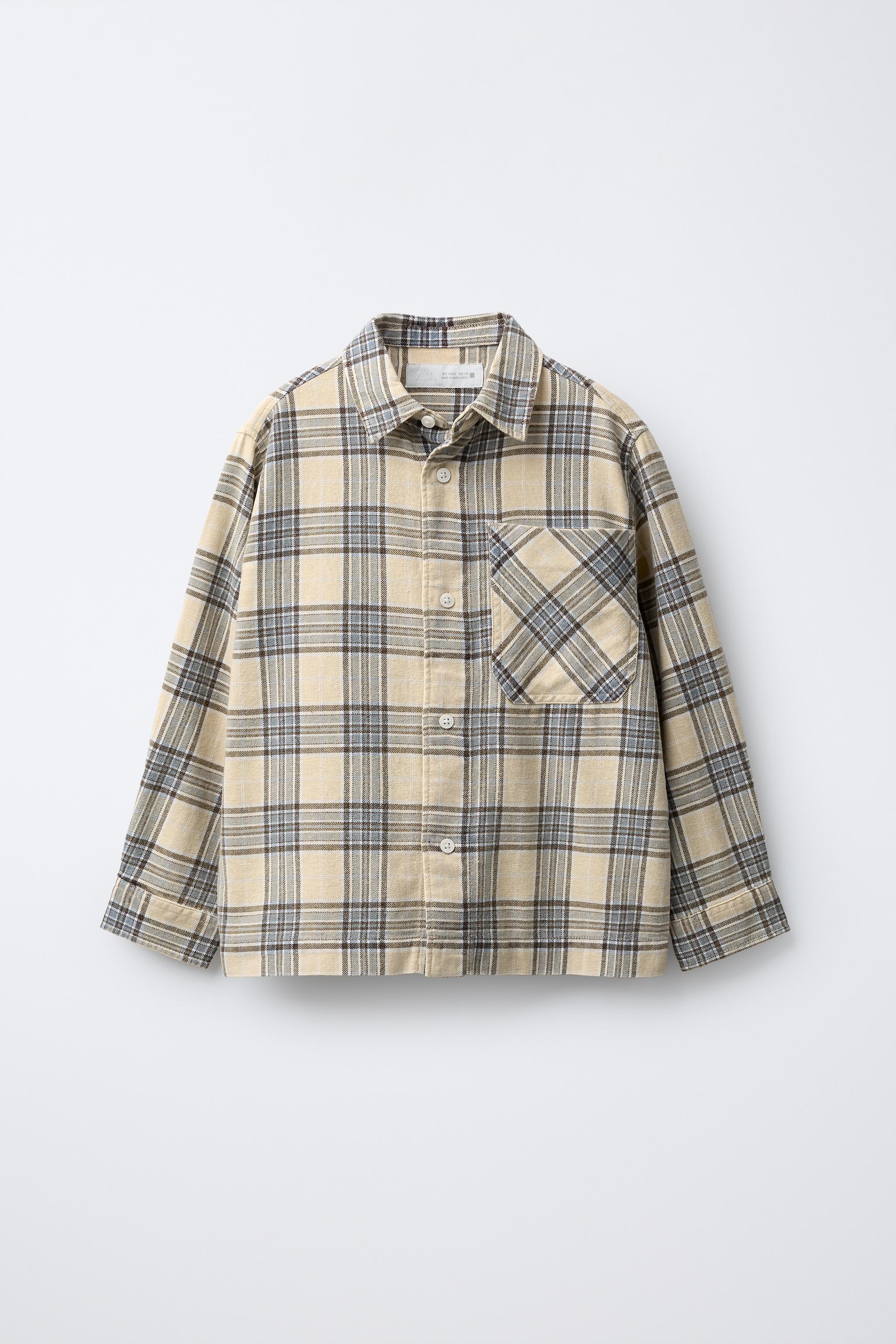 CHEMISE À IMPRIMÉ CARREAUX Moutarde ZARA Belgique Belgium