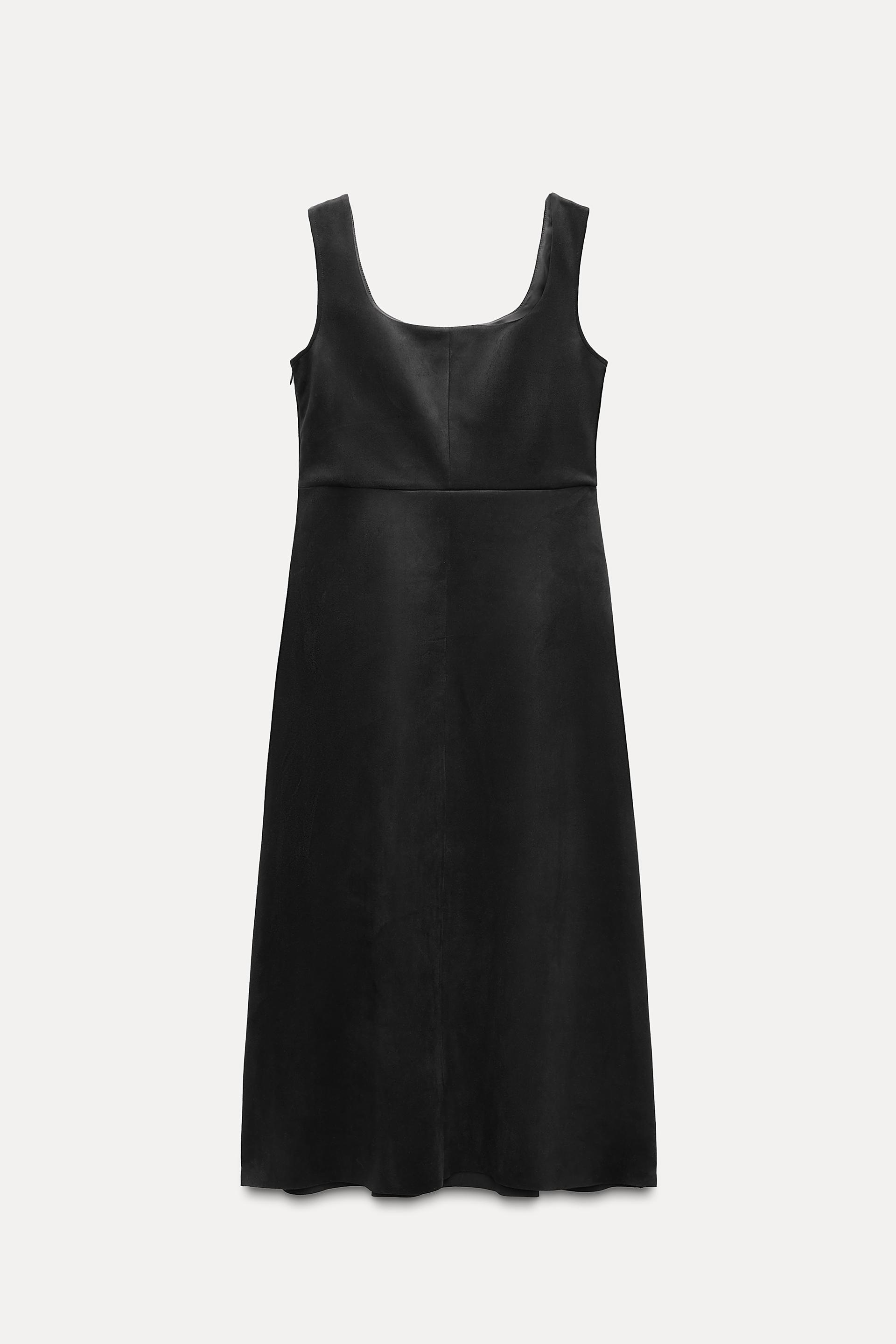 zara フェイクスウェードワンピース ブラック zara フェイクスウェードワンピース ブラック