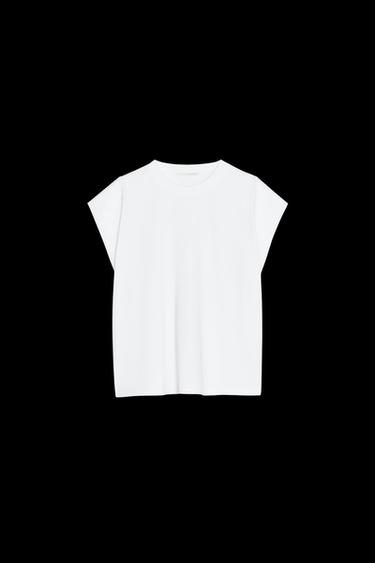 Zara WASHED EFFECT SLEEVELESS T-SHIRT - White - Image 0