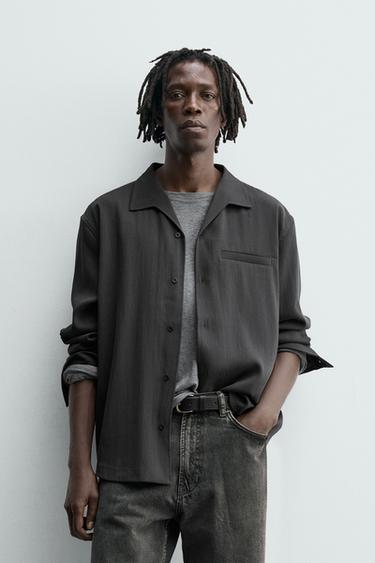 WASHED FLOWING SHIRT - Anthracite grey by Zara