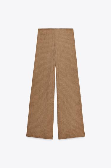 PANTALON DROIT STRUCTURÉ - Marron de Zara - Image 5