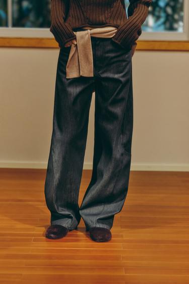 Zara ZW COLLECTION 燈籠牛仔褲 - 灰色