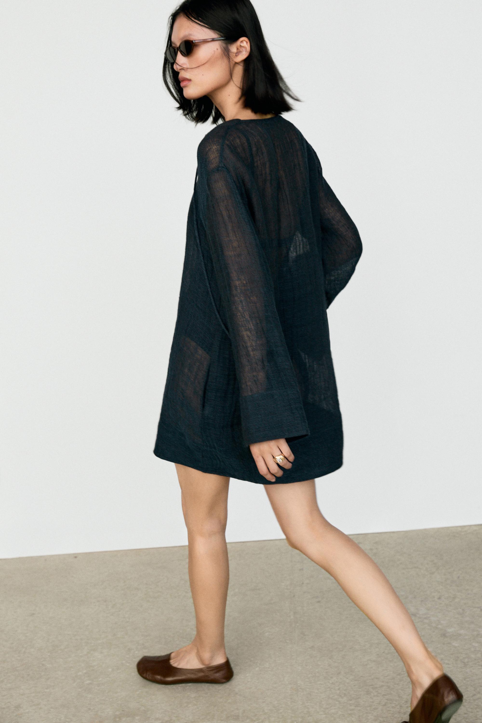 Robe courte fluide 100 % lin