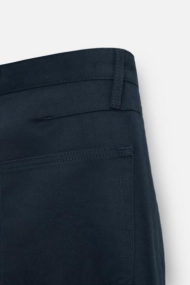 COTTON - LYOCELL TROUSERS - Navy blue by Zara - Image 9