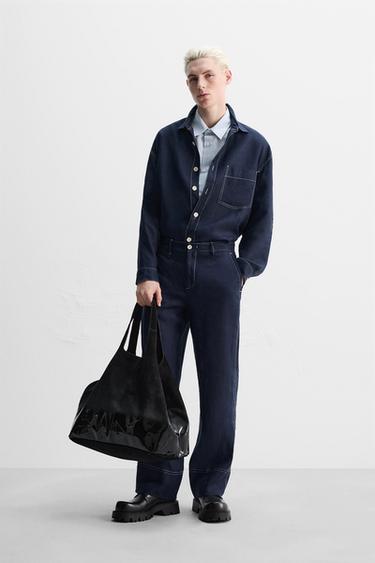 100% LINEN SHIRT WITH TOPSTITCHING - Indigo by Zara - Image 0