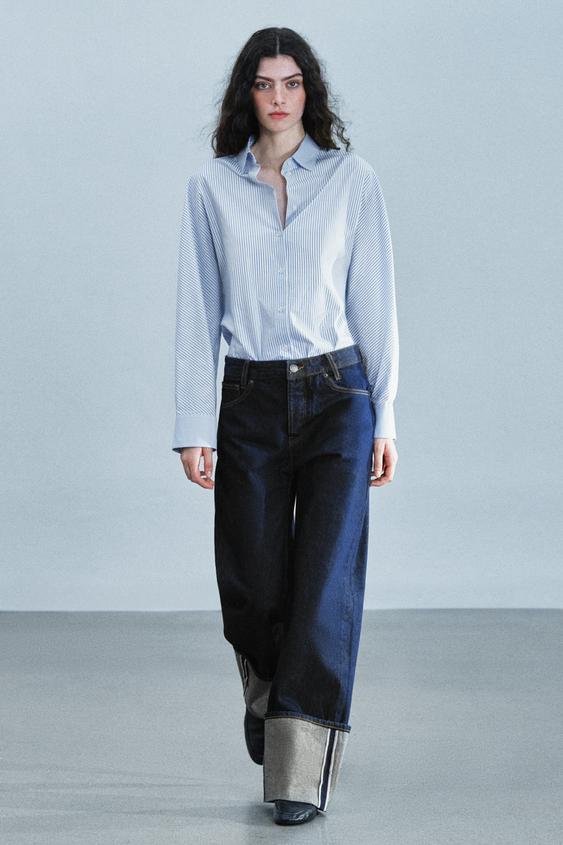 JEAN ZW COLLECTION TURN UP TAILLE BASSE - Bleu de Zara - Image 3