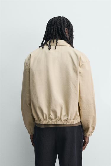 BLOUSON COURTE COUPE BRODÉE - Jaune clair de Zara - Image 2