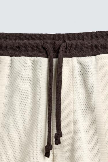 CONTRAST RETRO FOOTBALL BERMUDA SHORTS - Oyster-white by Zara - Image 8