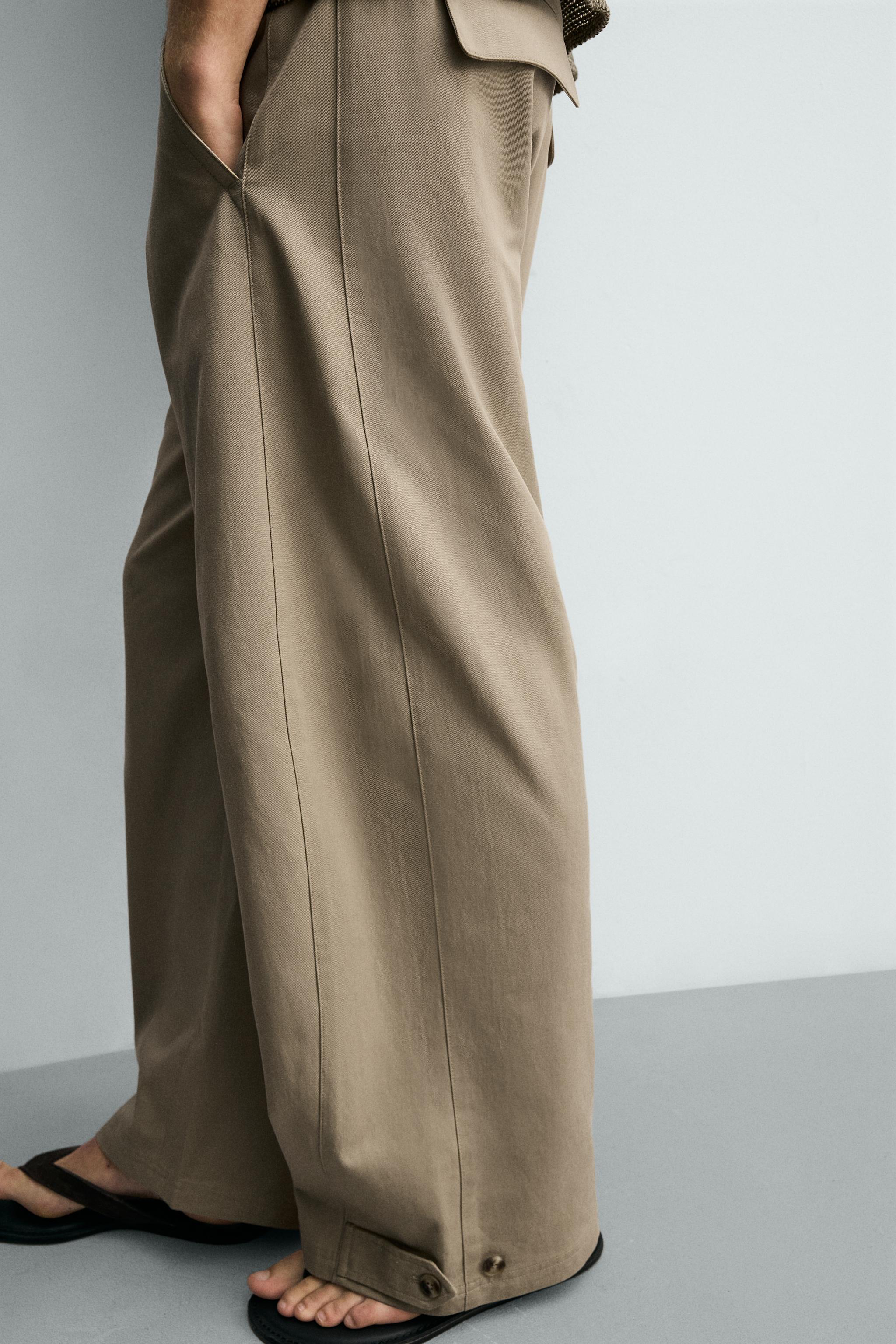 裾調節可能リラックスフィットパンツ - ゴールデンブラウン | ZARA