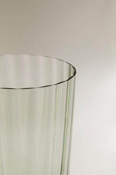 GLASS SOFT DRINK TUMBLER WITH LINE DESIGN - Green by Zara - Image 2