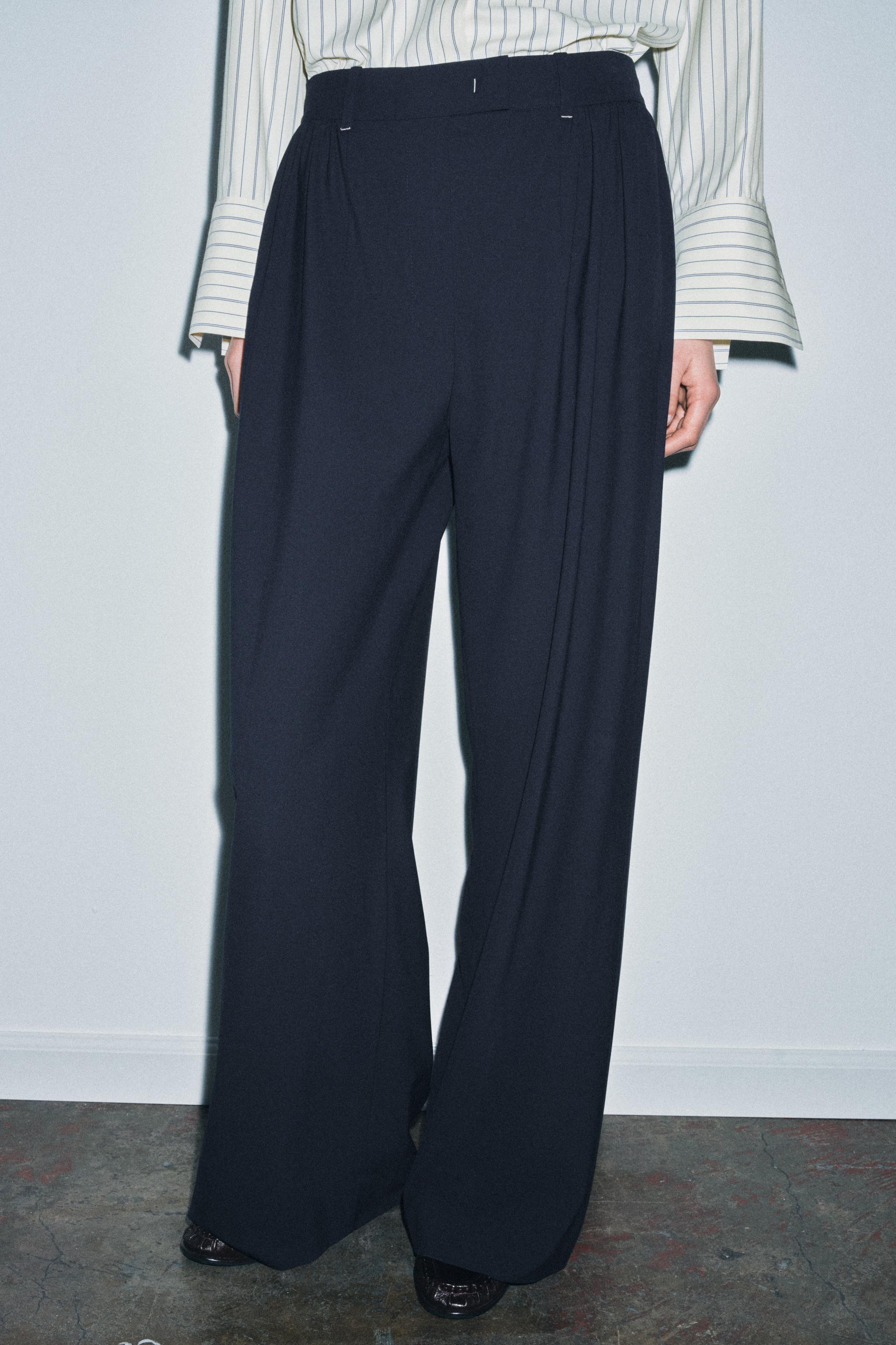 PANTALON À PLIS ET JAMBES LARGES ZW COLLECTION